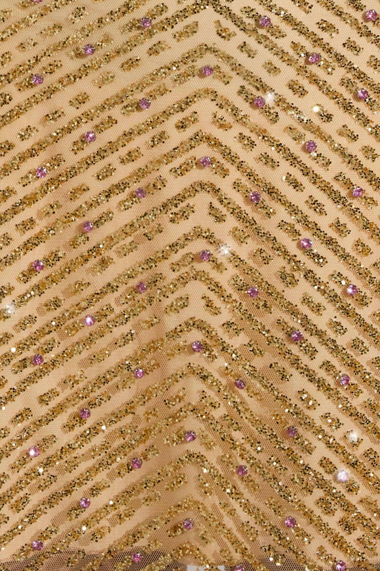 Embellished Low-Rise A-Line Micro Mini Skirt in Gold