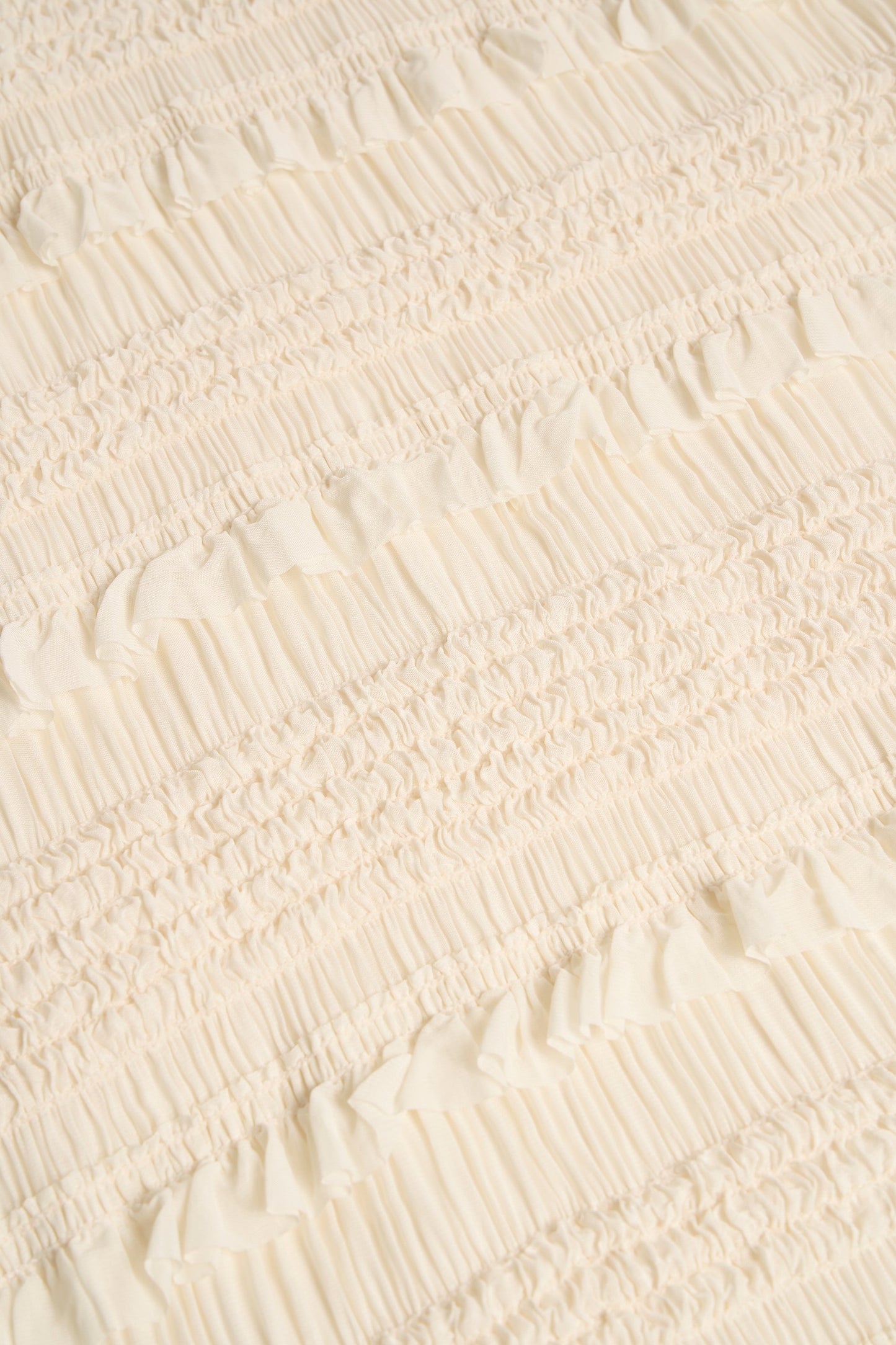 Ruffled Mid-Rise Maxi Skirt in Ivory