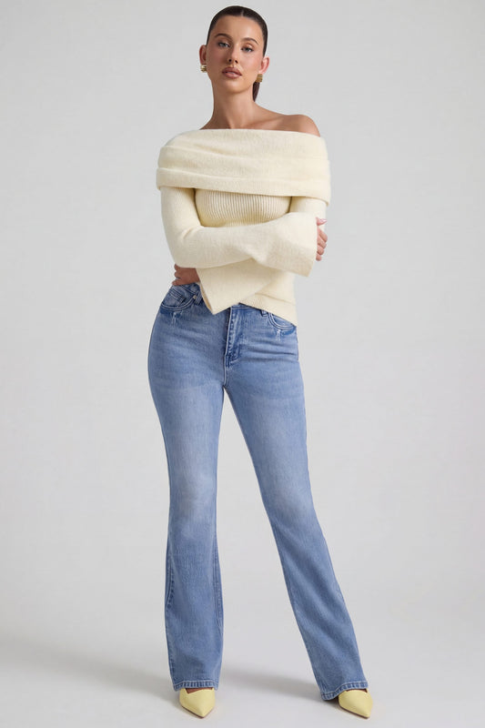 High-Rise Flared Jeans in Vintage Wash